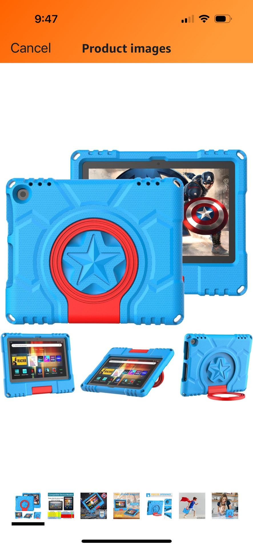 Fire HD 8 Tablet Case for Kids(12th/10th Generation, 2024/2022/2020 Release), Lainergie Lightweight Shockproof Kid-Proof Cover with Convertible Handle