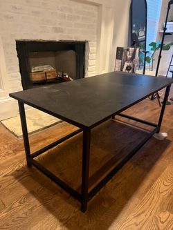Black Coffee Table Simple Modern Rectangular Center Tabl