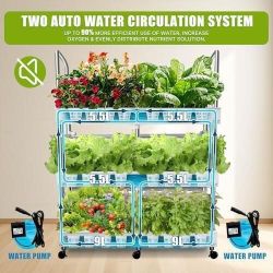  Large 3-Tier Indoor Hydroponics System Kit with Grow Lights, Double Water Pump Indoor Garden, and 72 Large Pods for Vegetables Herbs Microgreens