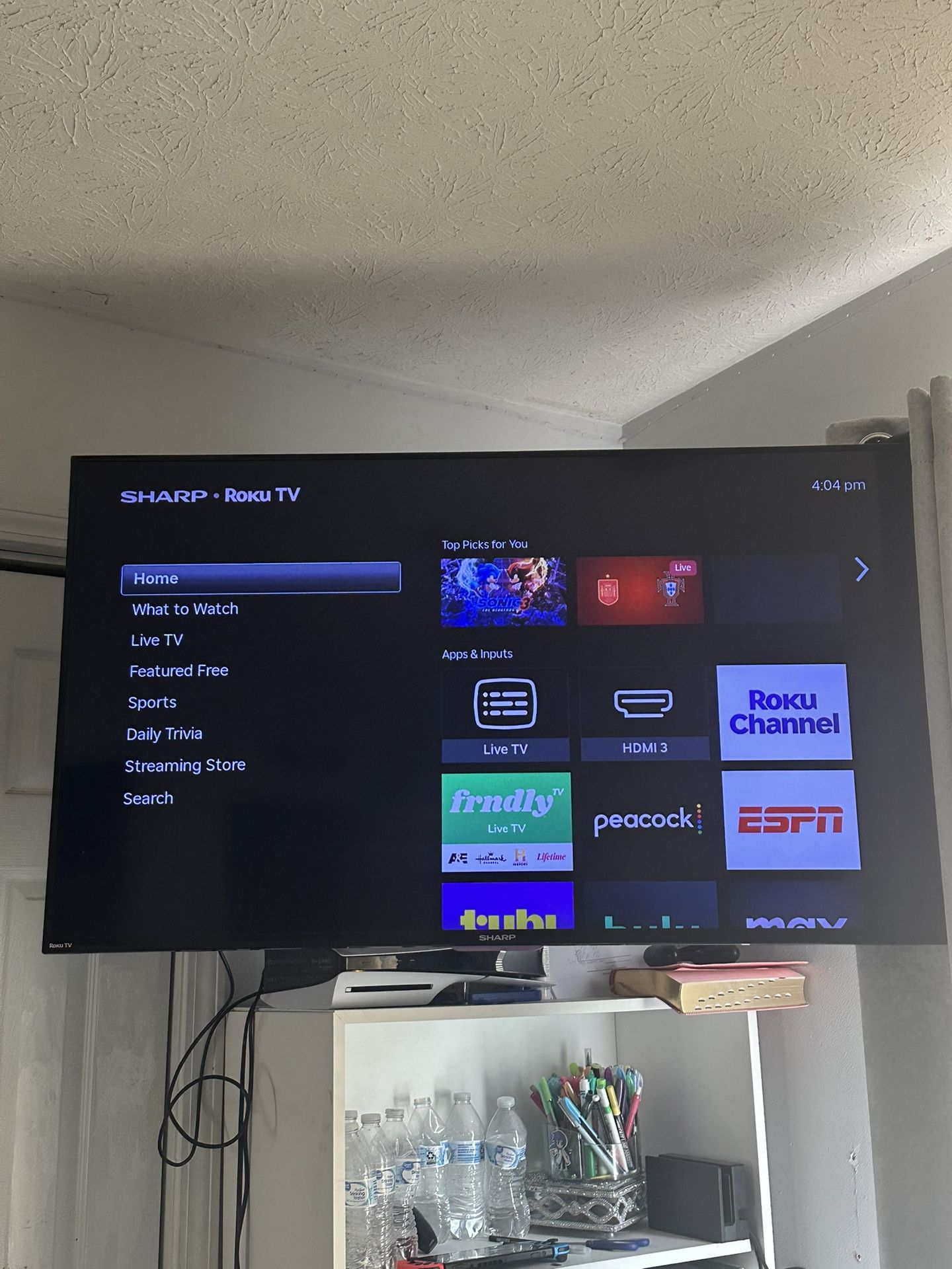 50” Sharp Roku TV with Full-Motion Wall Mount