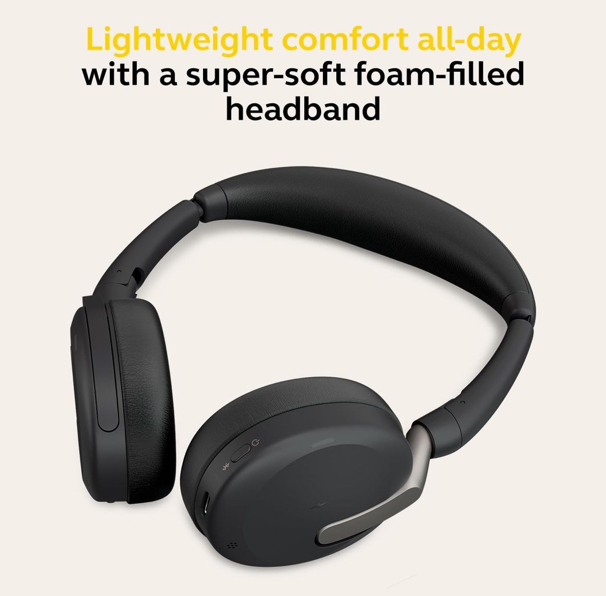 Jabra Evolve2 65 Flex Wireless Stereo Headset - Bluetooth, Noise-Cancelling ClearVoice Technology & Hybrid ANC - Certified for Microsoft Teams - Black