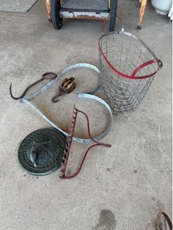 6 Pieces of Rusty Crusty Gold Garden Stuff
