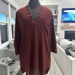 Lush Burgundy Blouse - Size Medium