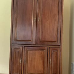 Cherry Television Cabinet Converted To Bar 