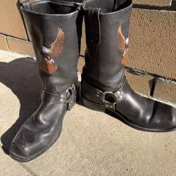 Leather Boots Harley Davidson Size 11