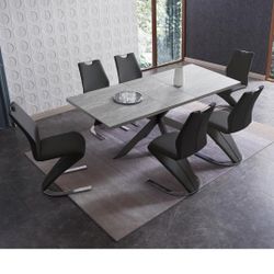 Table and Leather Chair Set (New)