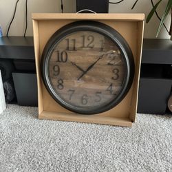 Brown Round Wall Clock