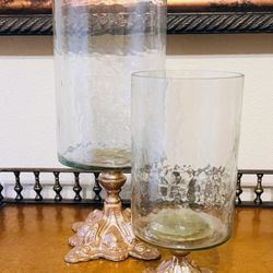 Tall Metal /Glass Candle Holders
