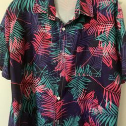 Men’s New Short Sleeve Button Up Shirt W/ Tropical Design In Various Colors Size 3XL