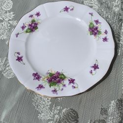 Antique Wall Deco Violet Flower Plate