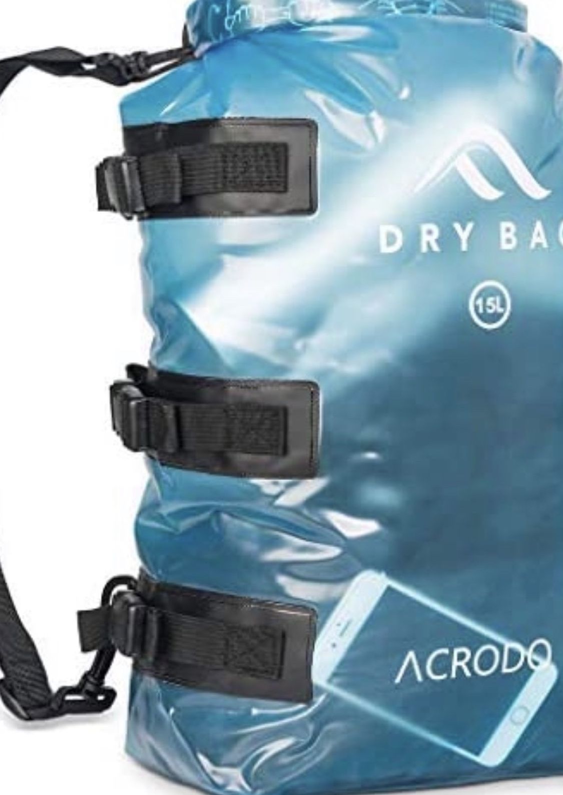 Floating Waterproof Dry Bag Backpack - 15 Liter Outdoor Rucksack for Tactical, Survival, Camping & Hiking