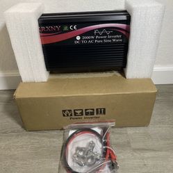 KRXNY 2000W Power Inverter 12V DC to 120V AC 60HZ Pure Sine Wave Converter LED