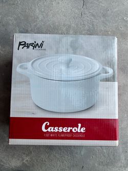 Parini Cookware 1.5Qt White Casserole Dish