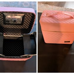 Pink Quilted Makeup Case