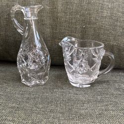 Anchor Hocking Star Of David Creamer And Oil Cruet