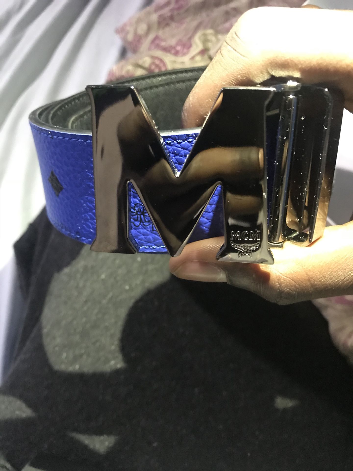 Blue reversible MCM belt size 32 for Sale in Oakland, CA - OfferUp