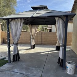 Gazebo Canopy Shade With full zipping curtains metal structure