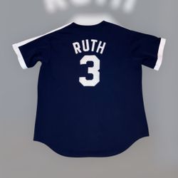 Babe Ruth New York Yankees Cooperstown Navy Jersey XL