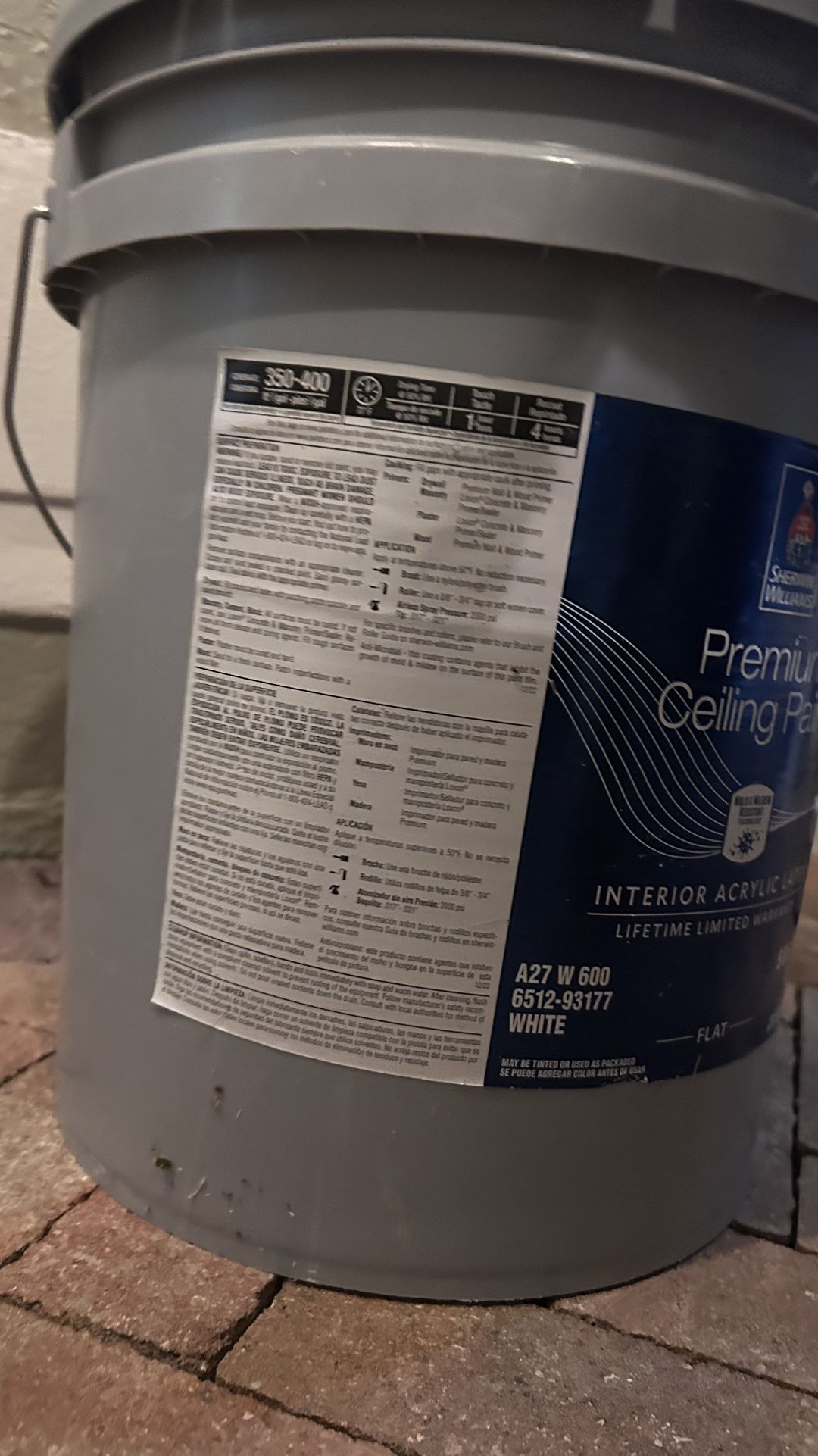 Sherwin-Williams Premium Ceiling Paint – 5 Gallon (Flat White), New And Sealed