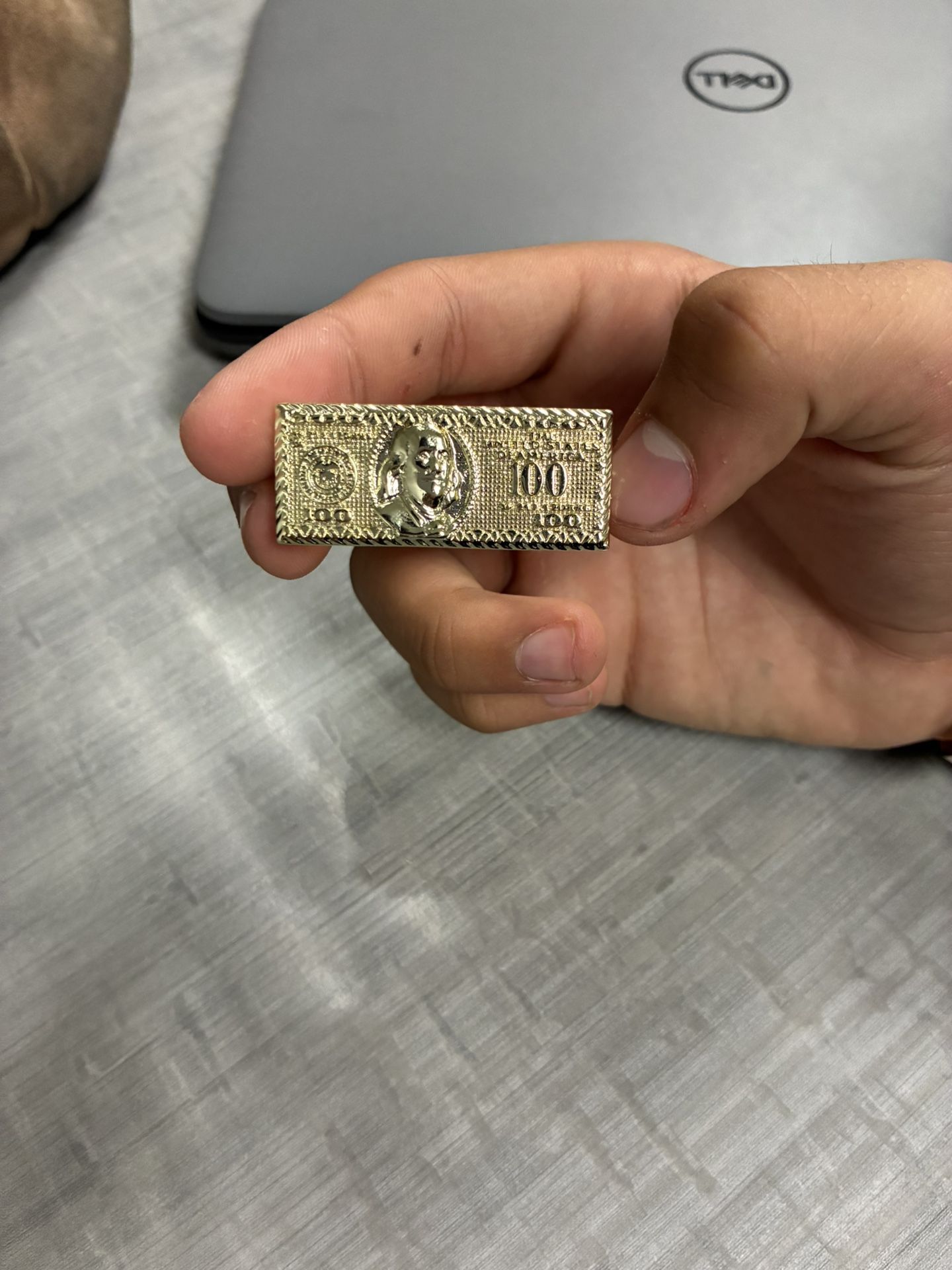 Gold Plated 2 Finger Ring Sz 9