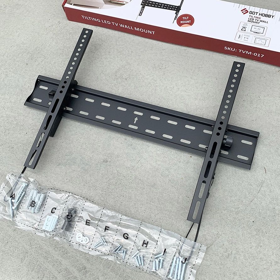 (NEW) $15 Tilt TV Wall Mount Bracket for 37-75” TVs, Max Weight 110 Lbs, VESA 600x400mm
