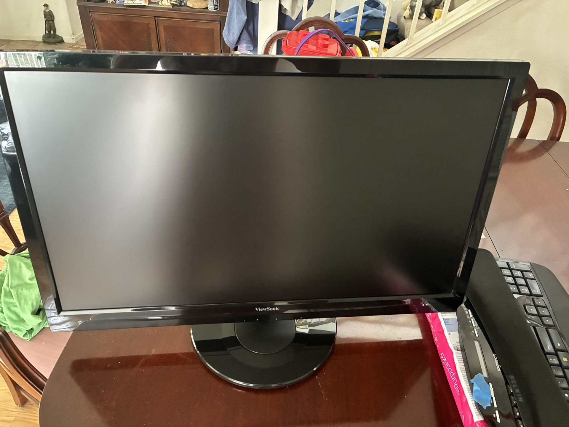 ViewSonic 27” Monitor And Logitech Keyboard