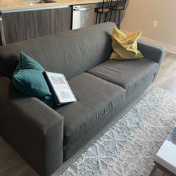 Charcoal Grey Couch With Pull Out Bed  