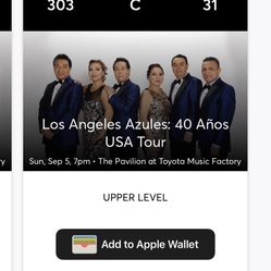 Los Angeles Azules Tickets Boletos