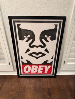 Shepard Fairey OBEY Giant Signed Print — Large Framed