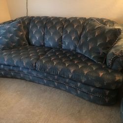 Sofa W/ Green And Mauve Print 