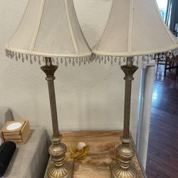 (2) Bedside Lamps With Shades