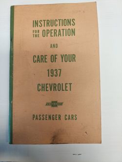1937 Chevy Owners Manual