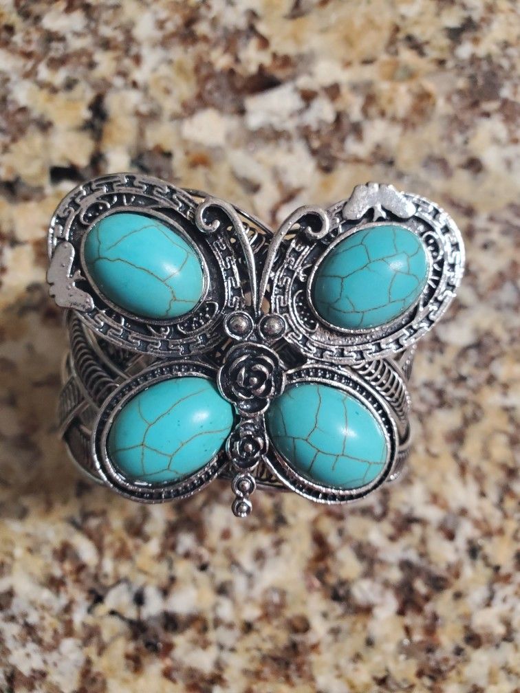 Custom Handmade Silver & Turquoise Bracelet