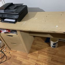 Desk With File Cabinet 