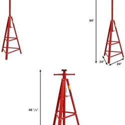 Stark USA Underhoist Tripod Stand 2 Ton Capacity High Lift Jack Stand Reach Under Hoist Stand High-Position Lift Range 4,000lbs Capacity, Red 64