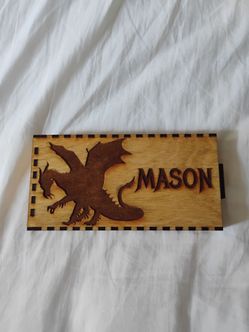 Personalized Laser Engraved Wooden Box with Dragon