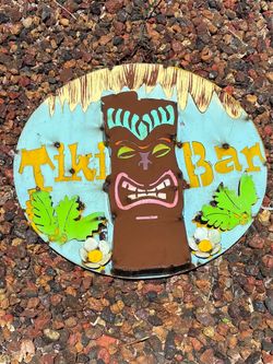 Tiki sign 3dimension made of metal