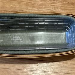 Longaberger Cracker Small Basket with Clear Plastic Protector and Green Liner