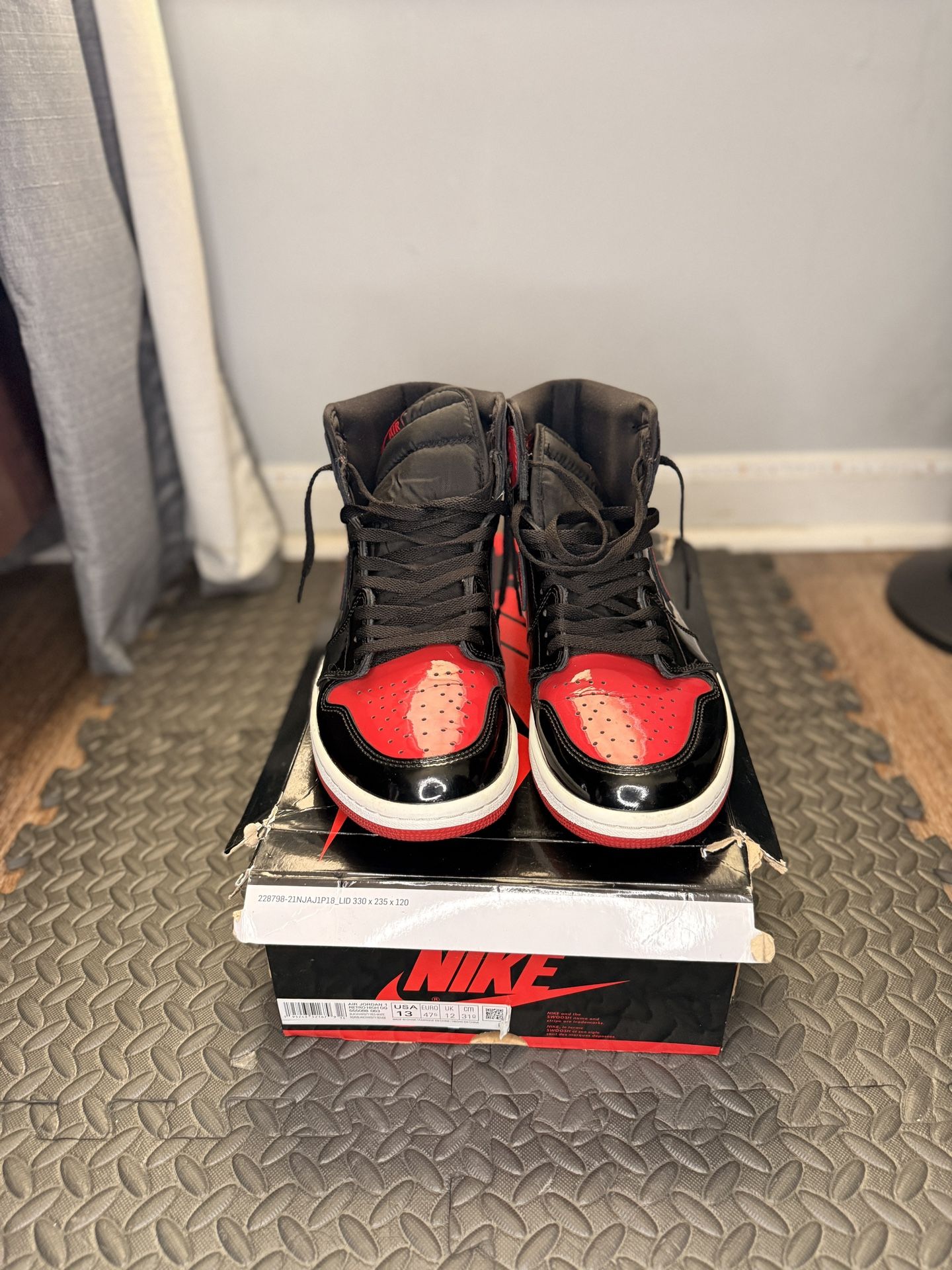 patent leather aj1 high bred