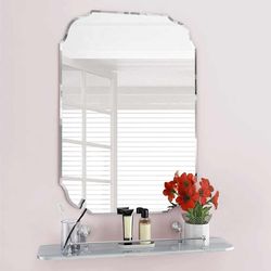 3004: New KOHROS Wall Silver Backed Mirrored Glass Panel Best for Vanity, Bedroom, or Bathroom (18"x 24"), Sliver