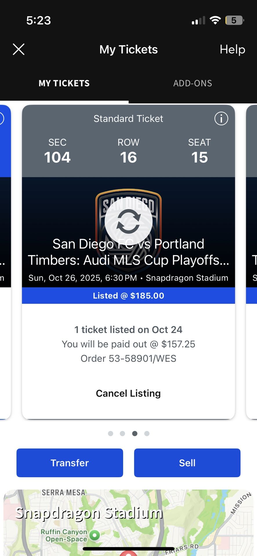 $200 For 2 Tickets SDFC Playoffs V Portland