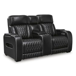 Real Leather Power Recliner Power Headrest Massage Heated Seat 