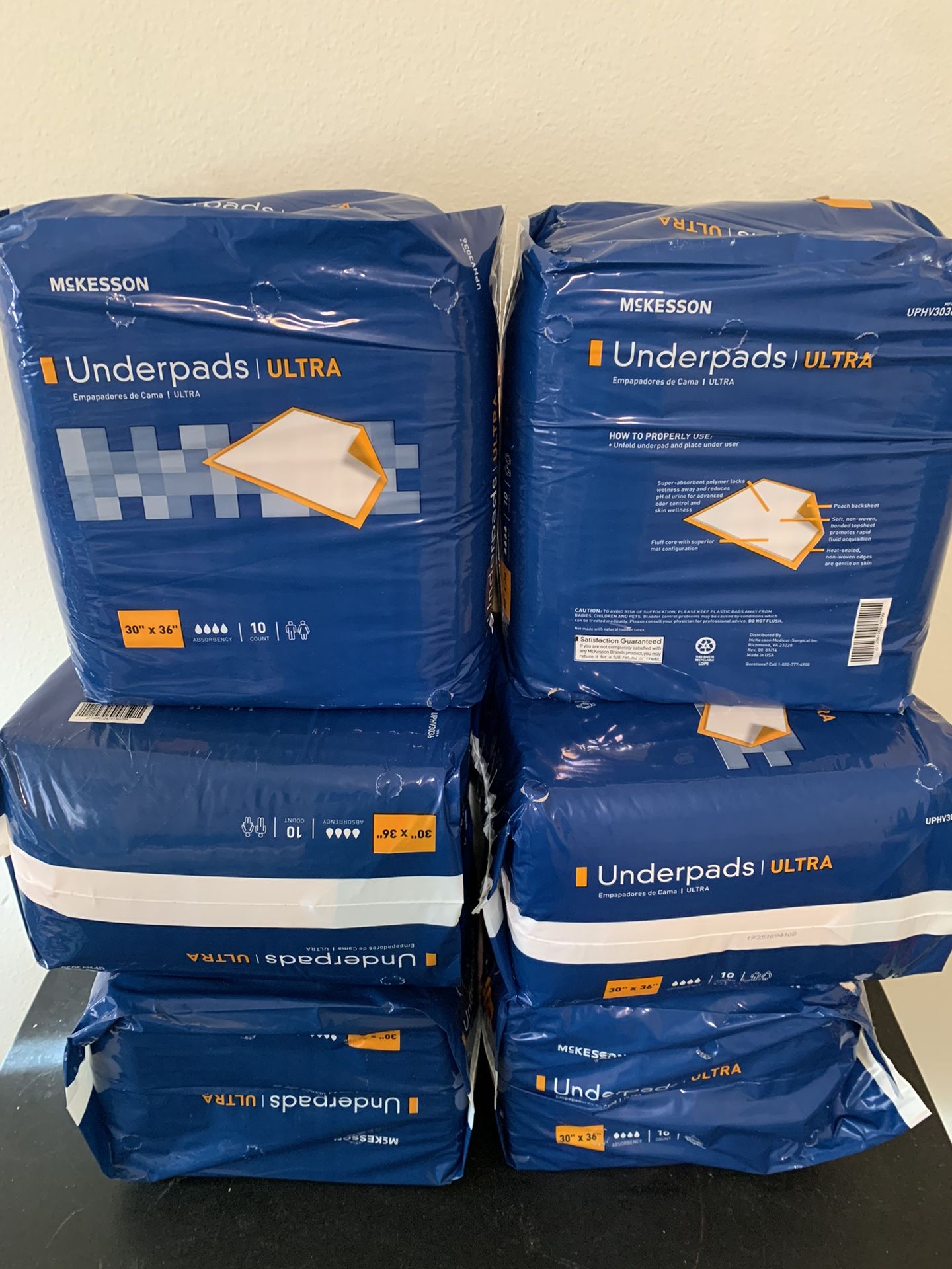 McKesson underpads Ultra 30x36” 6packs