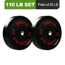 2 55lb (110lbs total) bumper plates balance form is brand
