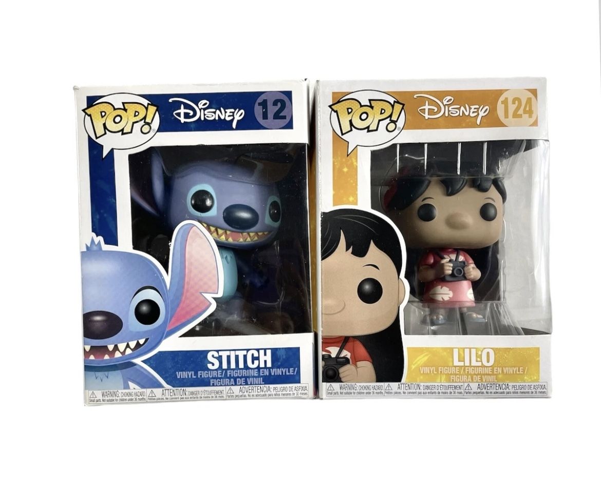 Funko Pop Lilo & Stitch Vinyl Figure #124 #12 Vinyl Figure Disney Pop Lot Of 2