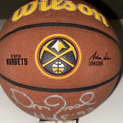 Denver Nuggets Signed Basketball By 93 HOF Dan Issel