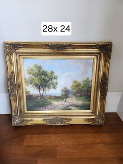 Oil painting landscape framed $150