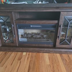 TV Stand With Remote Controlled Electric Fireplace
