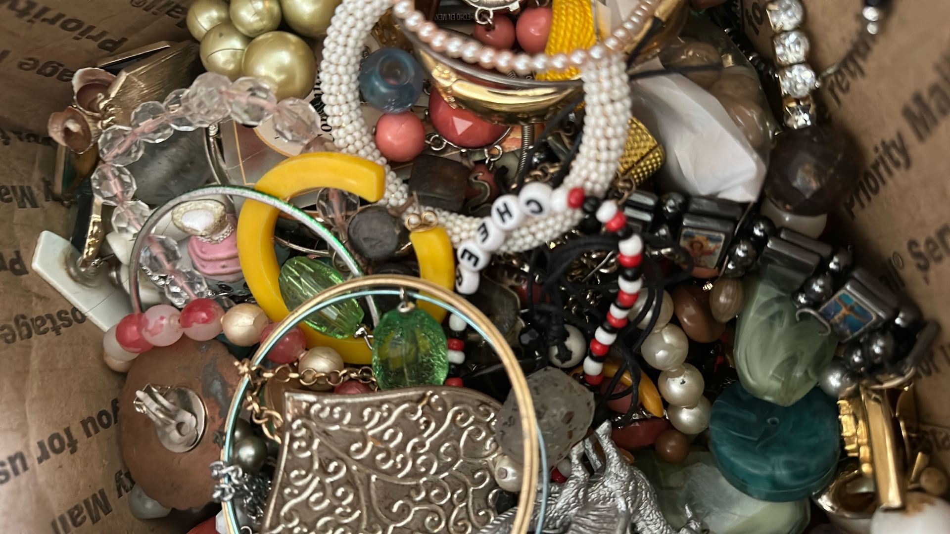 1.25Pounds Mixed Vintage Craft/Jewelry Destash Lot
