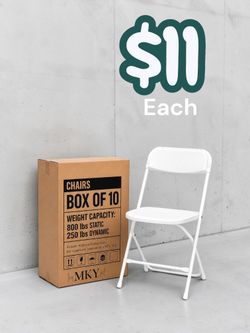 Silla Nueva Blanca De Plastico Para 800 libras 